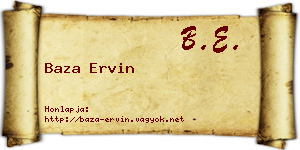 Baza Ervin névjegykártya